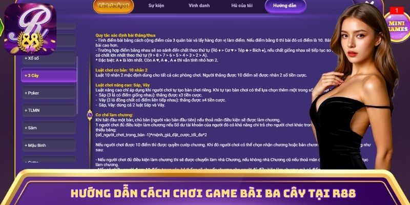 Hướng dẫn cách chơi game bài Ba Cây tại R88