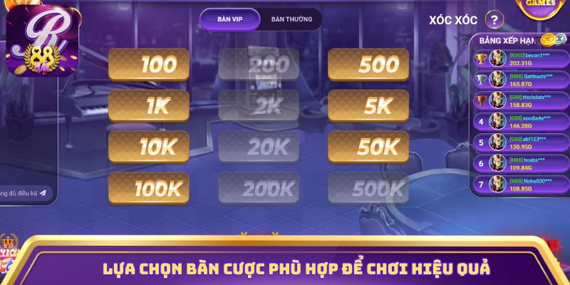 Lựa chọn bàn cược phù hợp để chơi hiệu quả